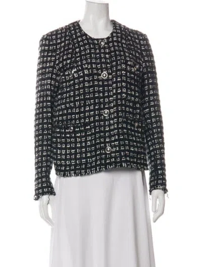 Pre-owned Iro Tweed Pattern Jacket W/ Tags In Black