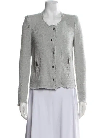 Pre-owned Iro Tweed Pattern Jacket W/ Tags In Grey