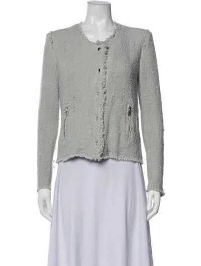 Pre-owned Iro Tweed Pattern Jacket W/ Tags In Grey