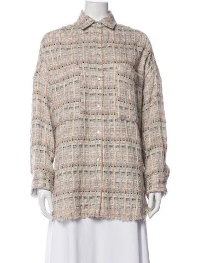Pre-owned Iro Tweed Pattern Jacket W/ Tags In Neutrals