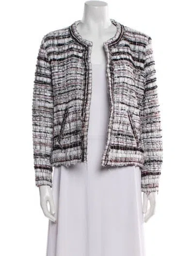 Pre-owned Iro Tweed Pattern Jacket In White