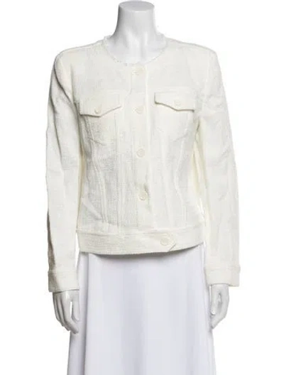 Pre-owned Iro Tweed Pattern Jacket In White