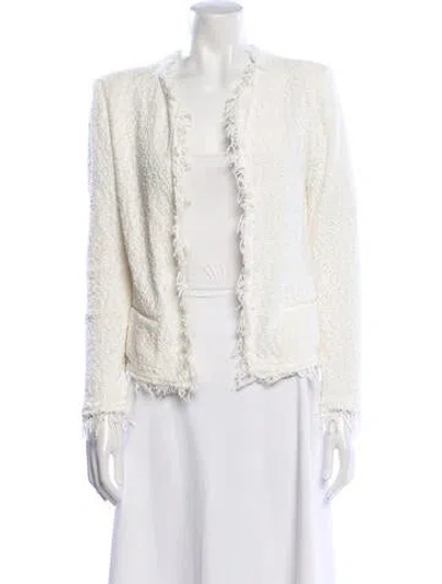 Pre-owned Iro Tweed Pattern Jacket In White