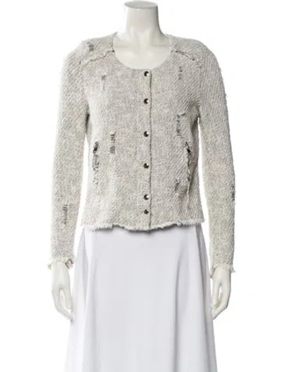 Pre-owned Iro Tweed Pattern Jacket In White