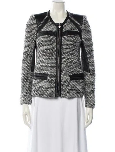 Pre-owned Iro Tweed Pattern Jacket In White