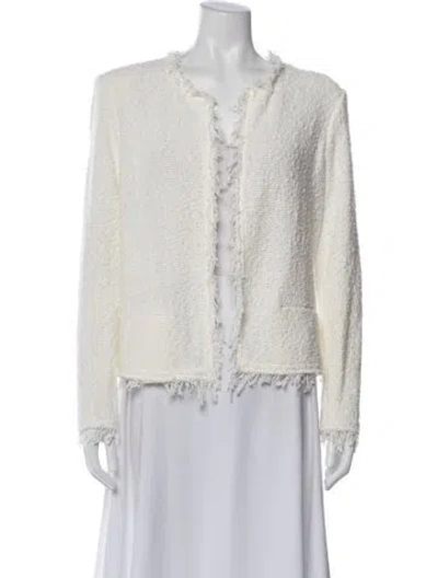 Pre-owned Iro Tweed Pattern Jacket In White