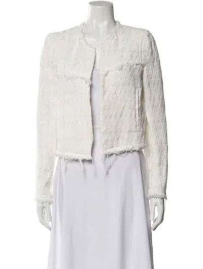 Pre-owned Iro Tweed Pattern Jacket In White