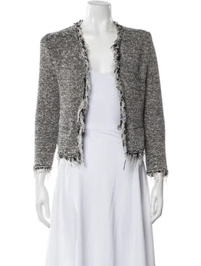Pre-owned Iro Tweed Pattern Jacket In White