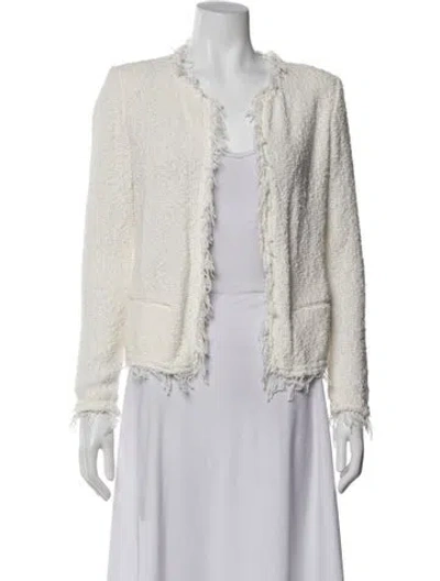 Pre-owned Iro Tweed Pattern Jacket In White
