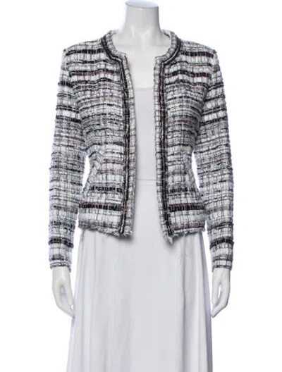 Pre-owned Iro Tweed Pattern Jacket In White