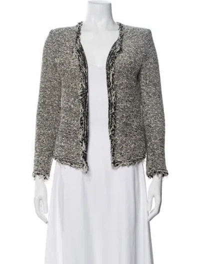 Pre-owned Iro Tweed Pattern Jacket In White