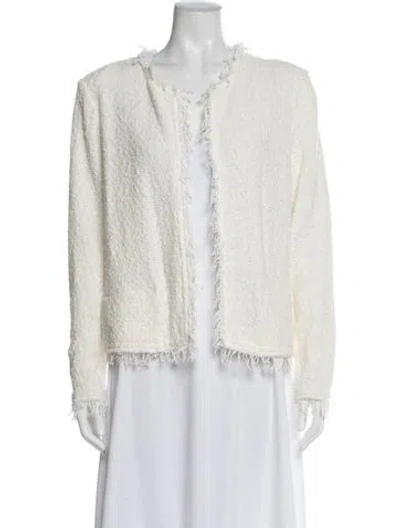 Pre-owned Iro Tweed Pattern Jacket In White
