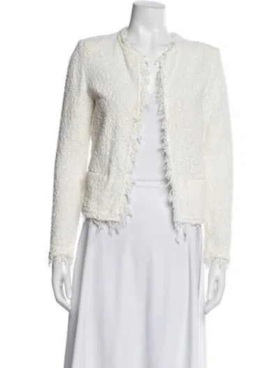 Pre-owned Iro Tweed Pattern Jacket In White