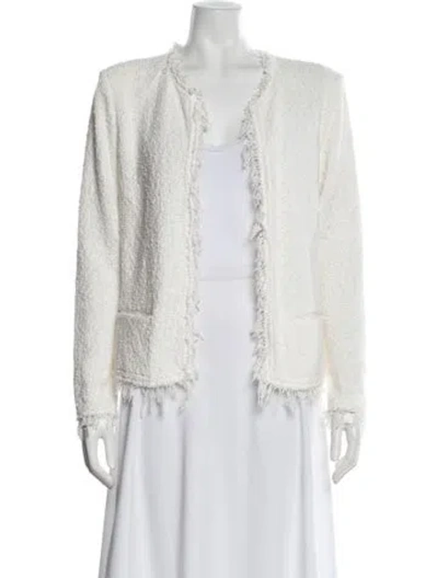 Pre-owned Iro Tweed Pattern Jacket In White