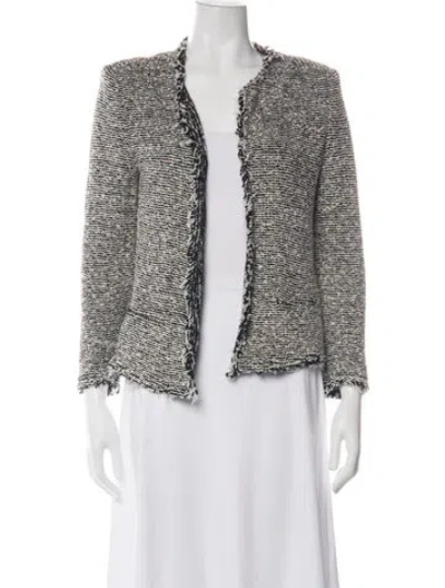 Pre-owned Iro Tweed Pattern Jacket In White