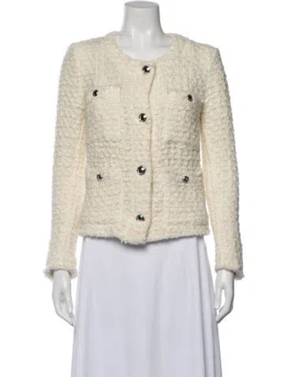 Pre-owned Iro Tweed Pattern Jacket In White