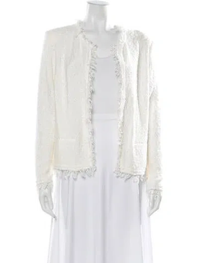 Pre-owned Iro Tweed Pattern Jacket In White