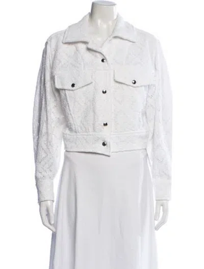 Pre-owned Iro Tweed Pattern Jacket In White