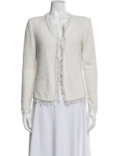 Pre-owned Iro Tweed Pattern Jacket In White