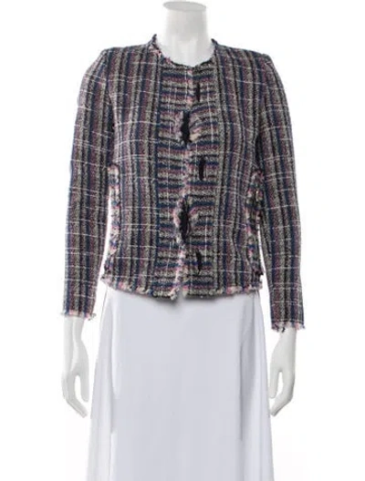 Pre-owned Iro Tweed Pattern Jacket In White