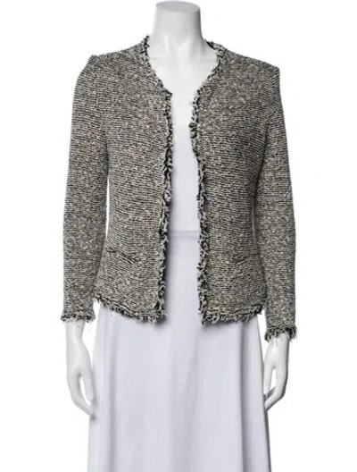 Pre-owned Iro Tweed Pattern Jacket In White