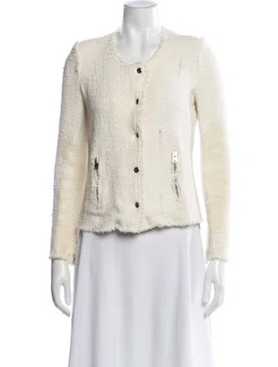 Pre-owned Iro Tweed Pattern Jacket In Yellow