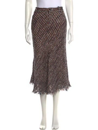 Pre-owned Iro Tweed Pattern Midi Length Skirt W/ Tags