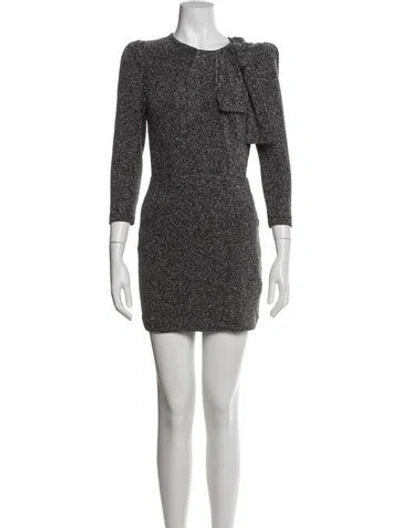 Pre-owned Iro Tweed Pattern Mini Dress In Gray