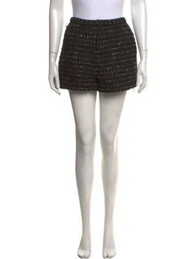 Pre-owned Iro Tweed Pattern Mini Shorts In Black