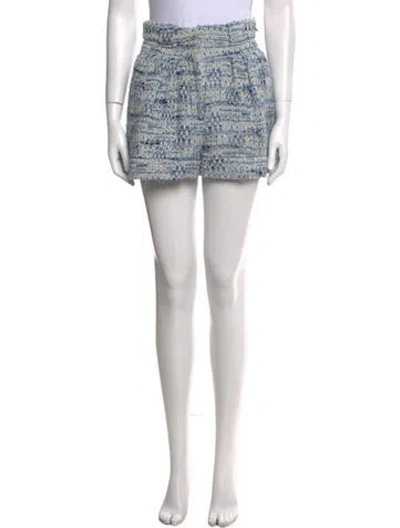 Pre-owned Iro Tweed Pattern Mini Shorts In Blue