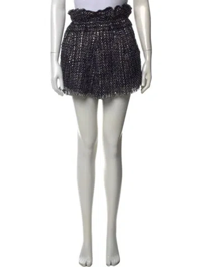 Pre-owned Iro Tweed Pattern Mini Shorts In Blue