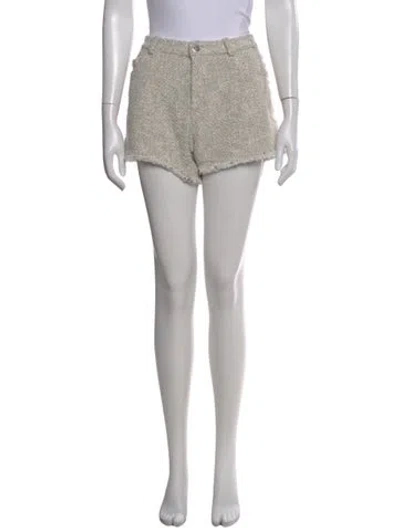 Pre-owned Iro Tweed Pattern Mini Shorts In Gray