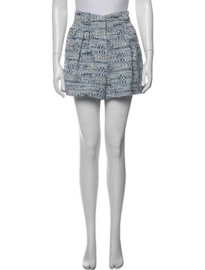 Pre-owned Iro Tweed Pattern Mini Shorts W/ Tags In Blue