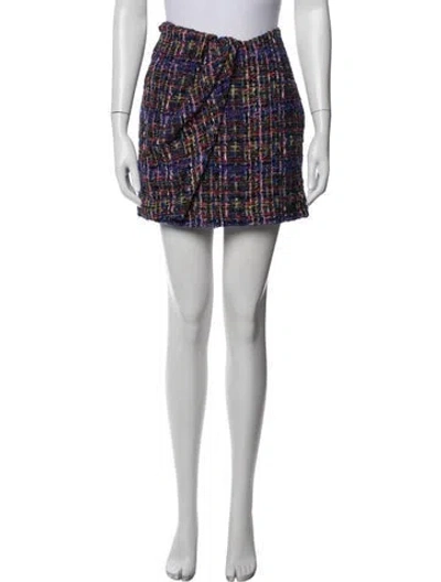 Pre-owned Iro Tweed Pattern Mini Skirt In Black