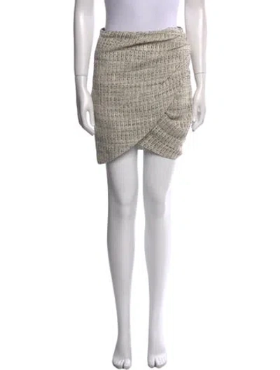 Pre-owned Iro Tweed Pattern Mini Skirt In Gray