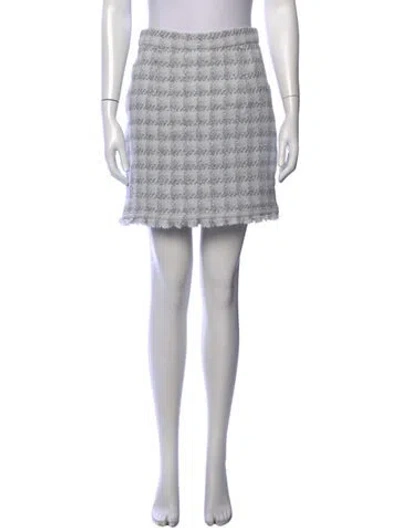Pre-owned Iro Tweed Pattern Mini Skirt In Metallic/silver