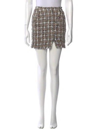 Pre-owned Iro Tweed Pattern Mini Skirt In Neutral