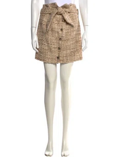 Pre-owned Iro Tweed Pattern Mini Skirt In Neutral