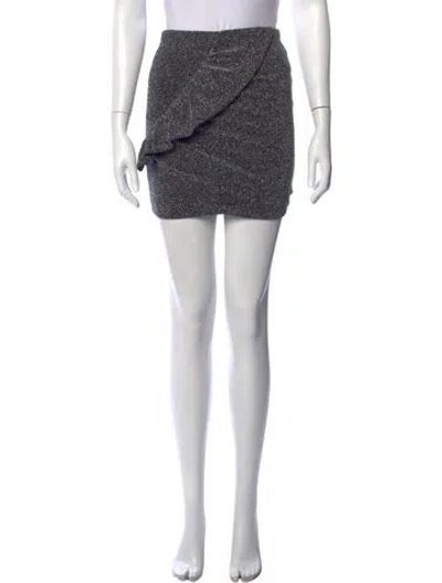 Pre-owned Iro Tweed Pattern Mini Skirt In Silver