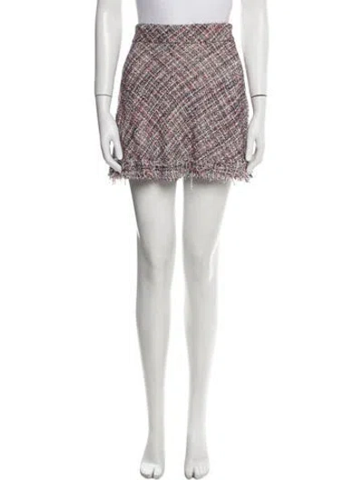 Pre-owned Iro Tweed Pattern Mini Skirt In White