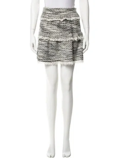 Pre-owned Iro Tweed Pattern Mini Skirt In White