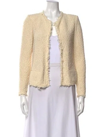 Pre-owned Iro Tweed Pattern Open Front Sweater In Neutrals