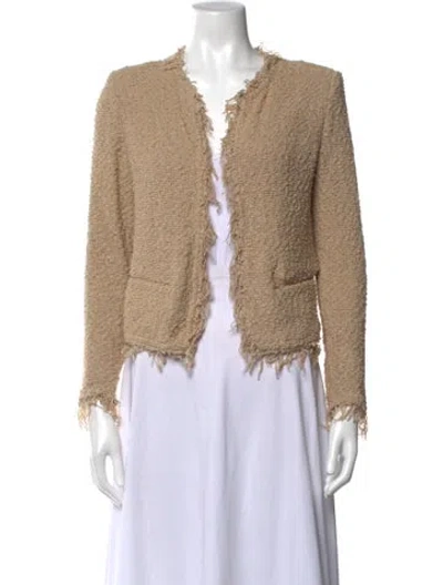 Pre-owned Iro Tweed Pattern Open Front Sweater In Neutrals