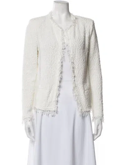 Pre-owned Iro Tweed Pattern Open Front Sweater In Neutrals