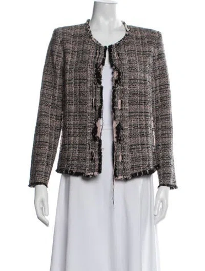 Pre-owned Iro Tweed Pattern Open Front Sweater In Neutrals