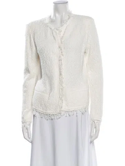 Pre-owned Iro Tweed Pattern Open Front Sweater In Neutrals