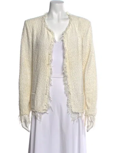 Pre-owned Iro Tweed Pattern Open Front Sweater In Neutrals