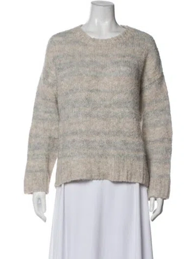 Pre-owned Iro Tweed Pattern Scoop Neck Sweater In Gray