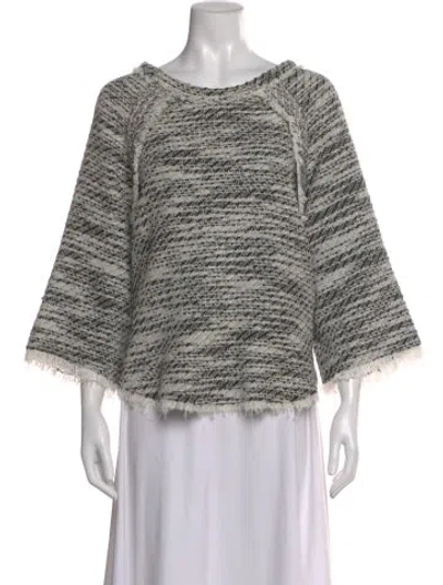 Pre-owned Iro Tweed Pattern Scoop Neck Top In Gray
