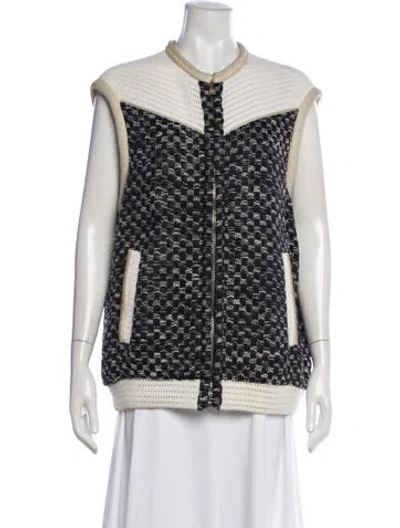 Pre-owned Iro Tweed Pattern Vest In Black